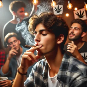 Jóvenes fumando cannabis. Aceptación Social
