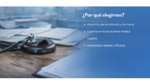 Escritorio de profesional médico con documentos y estetocopio/fonendo