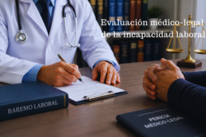 Medico legista evaluando la incapacidad de un paciente