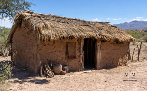 Vivienda tipo rancho, de adobe y paja, donde suele habitar las vinchucas